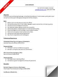 410 Gone Good Resume Examples Resume Examples Security Officer