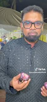 President Ali tasting some exotic fruits found in Guyana. #VisitGuyana