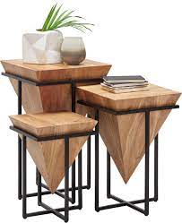 Kleiner Beistelltisch Aus Holz Mit Schwarzem Gestell Holztisch Design Diy Holztisch Mobelverschonerung