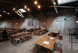 A Massive West Village Beer Hall With Milk Truck Grilled Cheese Beer Hall Brewery Design Pub Decor