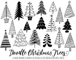 Black And White Christmas Tree Doodle Christmas Tree Clipart Hand Drawn Christmas Doodles Winter Fir Tree Image Black Christmas Tree Illustration For Gift Tags Greeting Cards Christmas Tree Drawing Christmas Tree Clipart How To Draw Hands