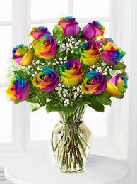 Rainbow roses are a little different from regular english red, white, pink and yellow roses. Rainbow Roses Multi Colors Dyed In Brooklyn Ny Flowers By Emil