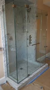Frameless Shower Enclosure With No Header And 1 2 Clear Tempered Glass Glass Shower Enclosures Shower Doors Frameless Shower Enclosures