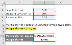 Click the percent style button (home tab > number group) to display the resulting decimal fractions as percentages. Margin Of Error Formula Calculator Excel Template