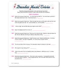 Younger players and those less familiar with the bible can score points and enjoy the game while learning about the bible. Printable Decades Music Trivia Music Trivia Future Music Music Activities