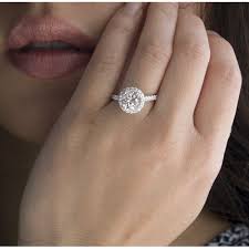 The Signature Round Moissanite Moissanite Engagement Ring Solitaire Round Halo Diamond Engagement Rings