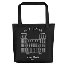 Paris Rive Droite Black Tote Bag Tote Bag Black Tote Bag Colorful Tote Bags
