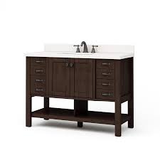 A vanity unit is an irreplaceable thing in any interior. Allen Roth Kingscote 48 In Espresso Undermount Single Sink Bathroom Vanity With White Engineered Stone Top Lowes Com Bathroom Sink Vanity 48 Inch Bathroom Vanity Single Sink Bathroom Vanity