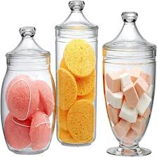 4.3 out of 5 stars with 6 ratings. Jgz Acrylic Apothecary Jar Set 3 Piece Set Vanity Organizer Bathroom Storage Decorative Canisters Candy Buffet Wedding Display Bpa Free And Shatter Proof Wayfair