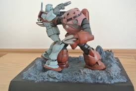 ガンプラ作例】シャアズゴックとジムの名場面をＨＧを使ってジオラマにしました: ガンダム宇宙世紀アムロとシャア