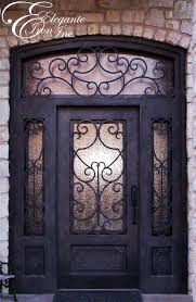 Custom Wrought Iron Door With Side Lights And Transom Iron Entry Doors Wrought Iron Front Door Iron Door Design