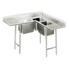 three compartment corner sink