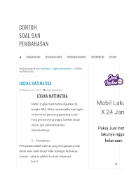 Contoh soal logika matematika dan jawabannya kelas 11. Logika Matematika Contoh Soal Dan Pembahasan