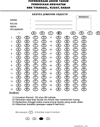 Jom kita lihat apa jawapan dia. Kertas Jawapan Objektif Pendidikan Kesihatan 2015