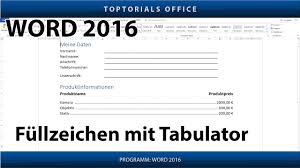 Für die antwort benützt man die ordinalzahl + monatsname oder zwei ordinalzahlen. Fullzeichen Mit Tabulator Setzen Microsoft Word 2016 Youtube