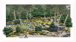 Colored Hand Sketch With Photographic Background Trees Zoo Landscape Design Landscape