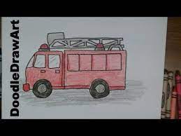 How To Draw A Firetruck Draw This Cartoon Firetruck Youtube Fire Truck Drawing Drawing For Kids Kids Art Projects
