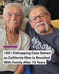Luis Armando Albino (left), who was abducted at the age of six from a park  in Oakland, California, in 1951, has been found alive