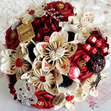 Wedding flowers bring a sweet sentimentality to the ceremony, accentuating the beauty of the bride as she glides down the aisle in a cloud of perfection. Paper Flower Wedding Bouquet Las Vegas Casino Playing Card Etsy