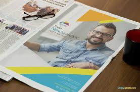 Download Free Photorealistic Full Page Newspaper Ad Mockup Zippypixels PSD Mockup Templates