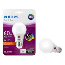 Philips 60 Watt Equivalent A19 Dusk To Dawn Automatic On Off Energy Saving Led Light Bulb Soft White 2700k 4 Pack 466565 The Home Depot Led Light Bulb Light Bulb Bulb
