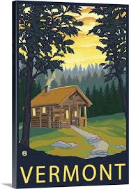Check spelling or type a new query. Cabin Scene Vermont Retro Travel Poster Wall Art Canvas Prints Framed Prints Wall Peels Great Big Canvas