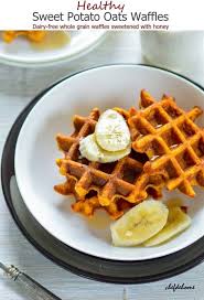 Healthy Sweet Potato Oats Waffles Recipe Yummly Recipe Stuffed Sweet Potato Healthy Healthy Waffles Sweet Potato Waffles