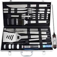 Romanticist 27pc Bbq Grill Accessories Set With Thermometer For Men Women On Birthday Wedding Heavy Duty Bbq Accessories Grill Accessories Grilling Utensils