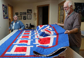Cheyenne biker and his wife make quilts for veterans