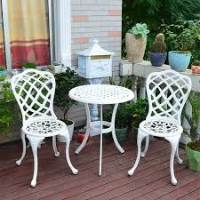 To offer an unparalleled outdoor furniture buying experience. Set Of 3 Pcs Patio Cast Aluminum Coversation Bistro Set Garden Chairs And Table With Lattice Weave Desigh Garden Furniture Sets Aliexpress