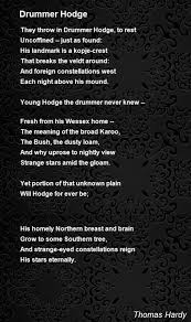 Drummer Hodge Poem By Thomas Hardy Poem Hunter Poems By William Shakespeare Wall Poems Poems