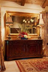 Farmhouse, rustic, industrial, lodge, coastal, classic, country Large Mirror Over The Buffet Makes Me Think Mine Is Too Small House Interior Dining Design Decor