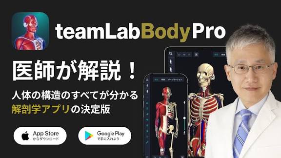 teamLabBody 人体の構造の全てがわかる解剖学アプリの決定版