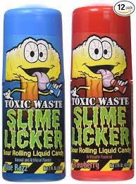 Toxic Waste Slime Licker Liquid Candy 2 Fluid Ounce Pack Of 12 Sour Candy Candy Drinks Cotton Candy Blizzard