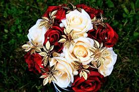 Ivory and gold wedding bouquets. Red Rose Bouquet Ivory Rose Flowers Gold Red Ivory Flowers Wedding Flowers Bridal Flowers Rose Bouquet Dark Red Rose Bouquet Gold Wedding Flowers Red Wedding Flowers Red Rose Bouquet
