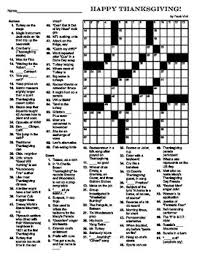 Get hints, track time, print, access previous puzzles and much more. 15 X 15 Thanksgiving Crossword Puzzle By Frank Virzi Tpt