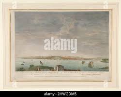Artist: Pierre-Charles Canot, French, 1710–1777, After: Herbert Pugh,  French, act. 1758–ca. 1788, After: Gov. Pownal, American, A View of the  City of Boston the Capitol of New England, in North America, Colored