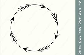 Arrows svg free, arrow svg, silhouette cameo, instant download, shirt design, free vector files, split arrow svg, png, eps, dxf files 0204. Arrow Circle Frame Svg Arrow Wreath Dxf Circle Monogram 735759 Illustrations Design Bundles