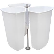 Hafele Corner Recycling Center With Three 32 Quart 8 Gallon Bins Kitchensource Com Holding onto the orthodox looks of dustbins, round trashcans can set anywhere in your bathroom.