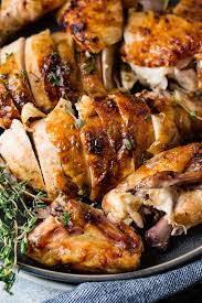 In a large pot, combine 4 cups of water, salt, sugar, garlic and herbs, and bring it all to a boil. Smoked Whole Chicken Recipe Traeger Whole Chicken Oh Sweet Basil