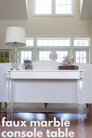 Diy Faux Marble And Build A Console Table In 2020 Marble Console Table Faux Marble Console Table