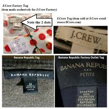J Crew Banana Republic Outlet Vs Retail Labels Jcrew Factory Labels Retail