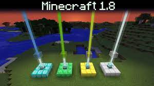 The beacon is on top of a pyramid constructed from iron blocks, gold blocks, emerald blocks, diamond blocks, and/or netherite blocks. Minecraft 1 8 Coloured Beacon Beams Armor Stands New Wood Doors Fences Gates Youtube