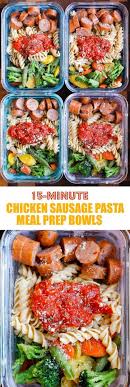 15 Minute Chicken Sausage Pasta Meal Prep Bowls Smile Sandwich Kelly Repassante En 2020 Repas Facile Et Rapide Preparation Repas Dejeuner Idees De Repas