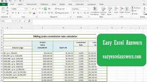 how to create sliding scale commission calculator in excel