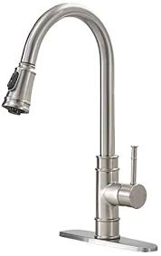 Shop a great selection of nickel faucets at the home depot® today. Kitchen Faucet Pull Down Commercial Modern Single Hole Single Handle High Arc Stainless Steel Brushed Nickel Kitchen Sink Faucets With Pull Out Sprayer 866095sn Ban Buy Online At Best Price In Uae