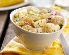 Salade De Pommes De Terre Minceur Aux Radis Et Concombre Recette Salade Pomme De Terre Recettes De Cuisine Recettes Veges