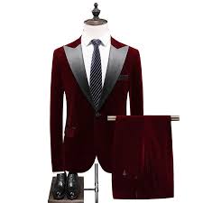 Satılık! Moda Kadife Erkek Ince Takım Elbise Erkek Takım Elbise 2 Parça  Erkek Blazers Smokin Takımları Damat En Iyi Düğün Takım Elbise Kostüm Homme  / Erkek kıyafeti | Rialto-Premium.cam