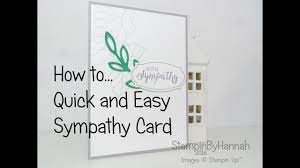 See more ideas about card making, sympathy cards, inspirational cards. How To Make A Quick And Easy Sympathy Card Using Stampin Up Uk Products Youtube