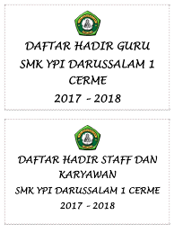 Rekap absensi peserta didik tiap kelas, dan. Cover Daftar Hadir Guru